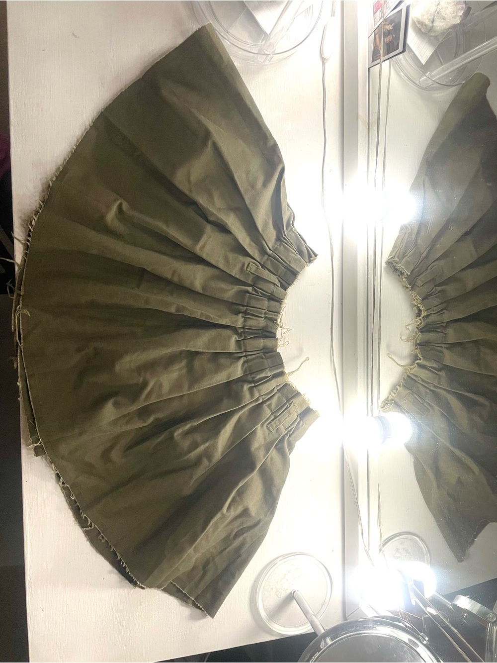 Divided Olive Green Full Circle Skirt